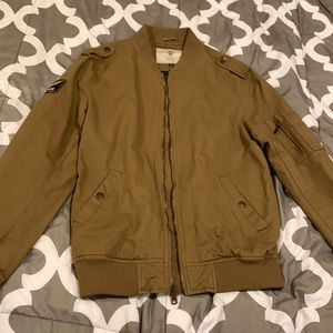 Men’s Tan Bomber Jacket - NEW, NEVER WORN